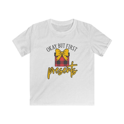 Okay but first presents Kids Shirt - InspiFlow